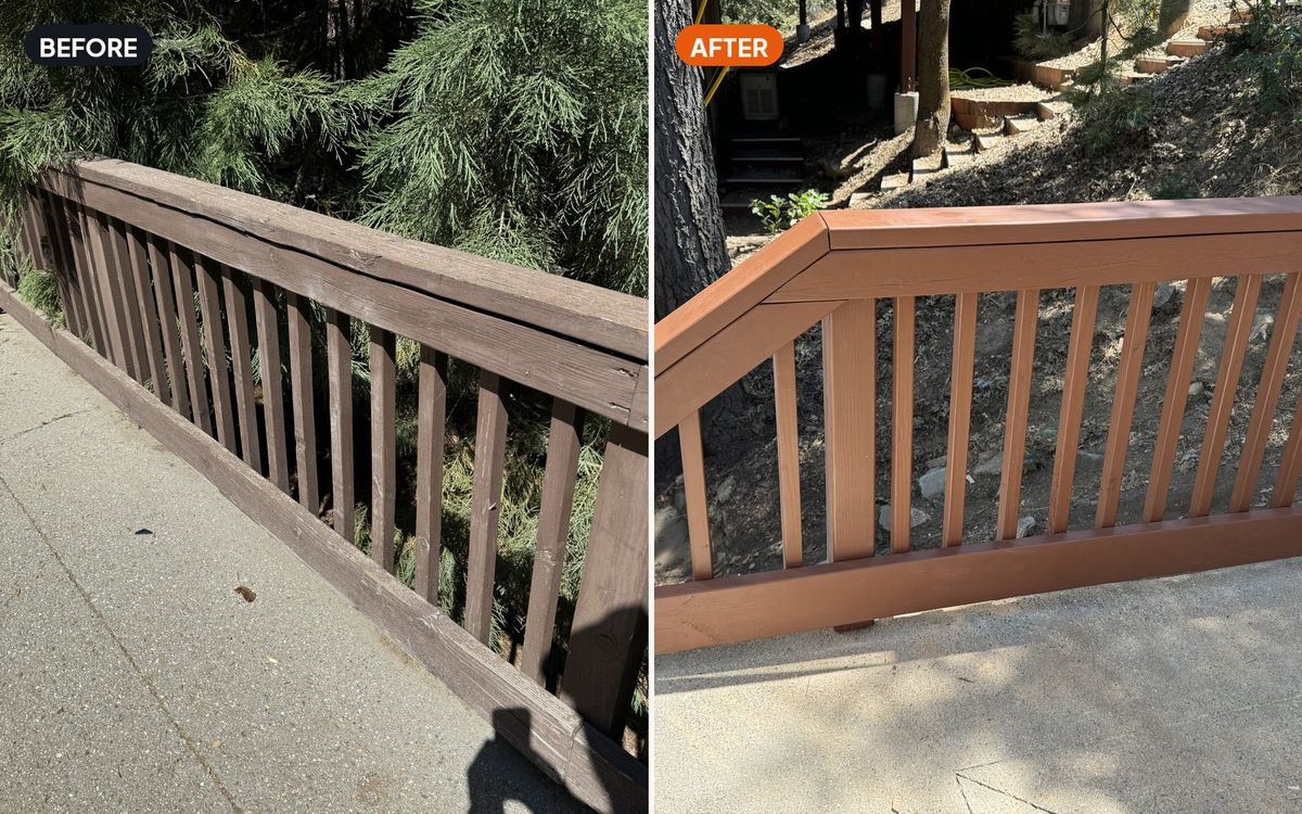 Fence restoration — before and after